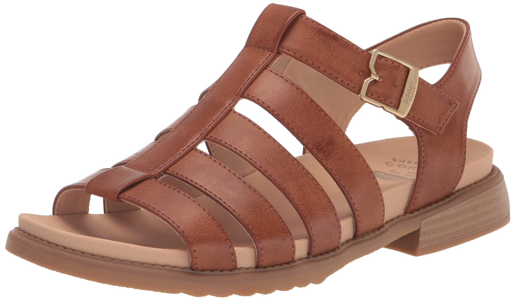 Dr. Scholl's Shoes Womens A OK Flat Sandal Brown Smooth 9.5 M - Image 1