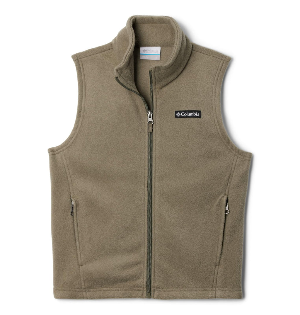 Columbia Youth Boys Steens MTN Fleece Vest, Stone Green, X-Small - Image 1