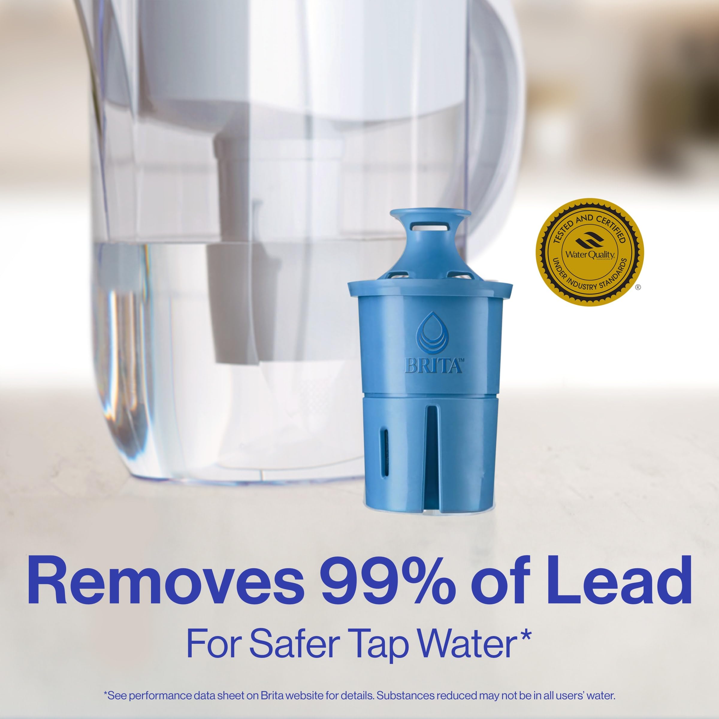 Brita Water Pitcher, Everyday Elite Filter, Removes 99% of Lead, 10-Cup Capacity, White - Image 2