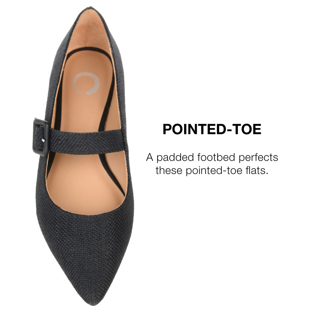 Journee Collection Women's Karissa Mary Jane Flat, Black, 6.5 - Image 4