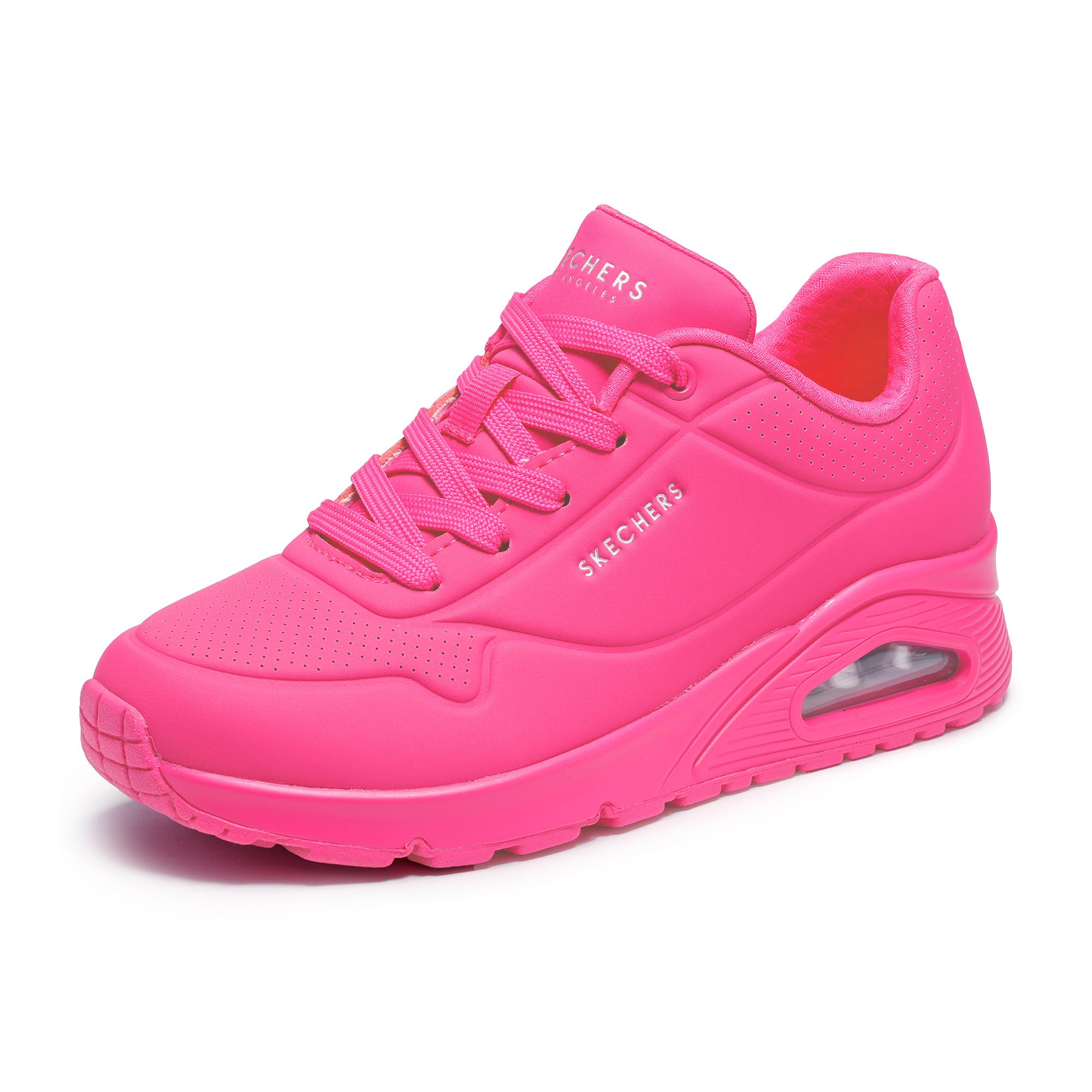 Skechers Women's Uno-Night Shades Sneaker Cooled Memory Foam, Skech-Air Midsole, Durabuck Upper, HOT Pink,  Wide - Image 1