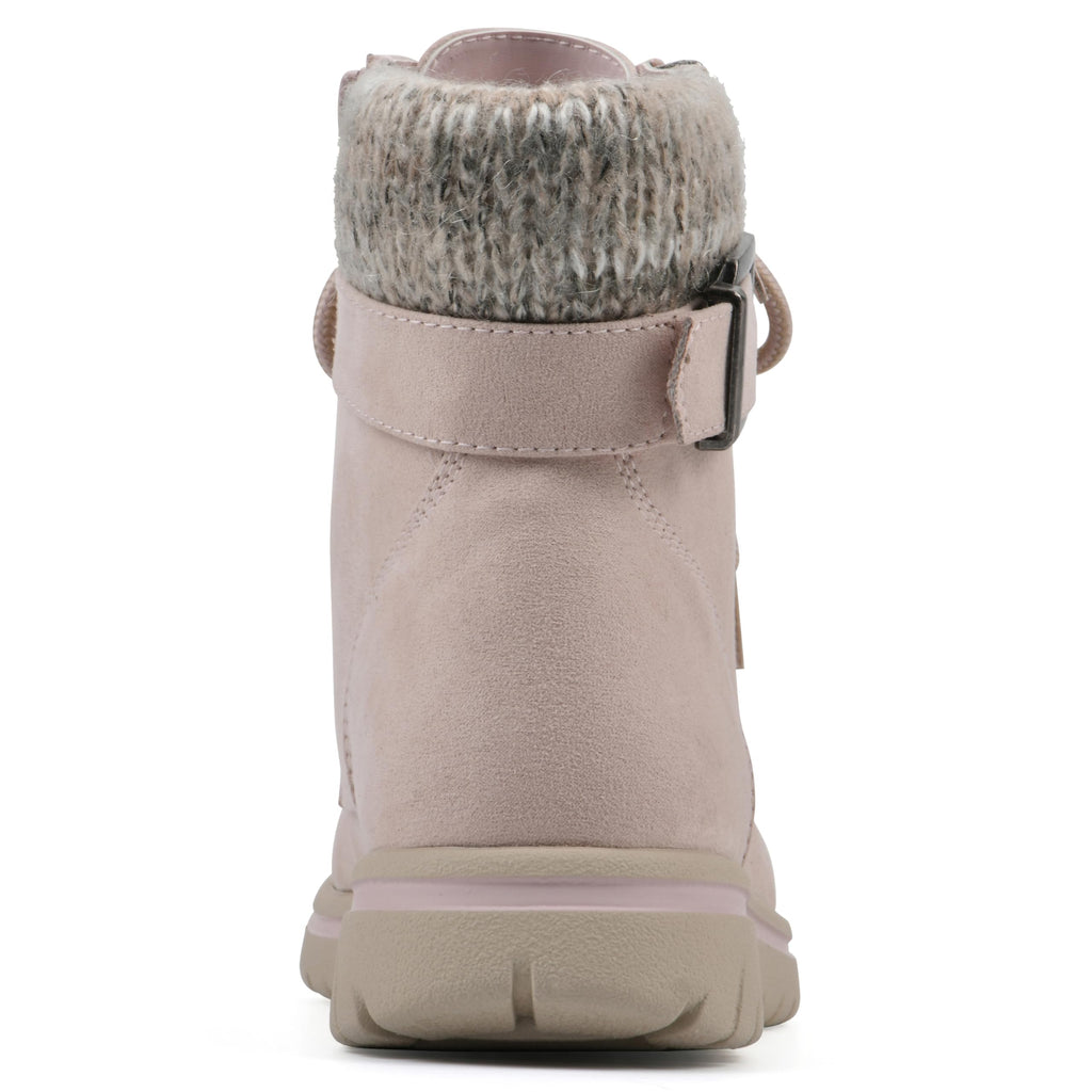 CLIFFS BY WHITE MOUNTAIN Women's Hearty Cushioned Lace-Up City Hiker Ankle Boot, Pale Pink/Fabric/Sweater, 7 M - Image 5