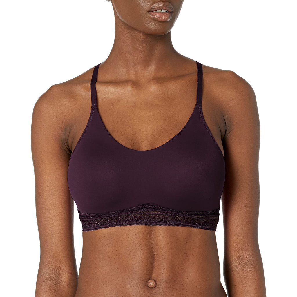 Bali womens Comfort Revolution Longline Wirefree Bralette With Lace Df6594 Bra, Blackberry Jam, Medium US - Image 1