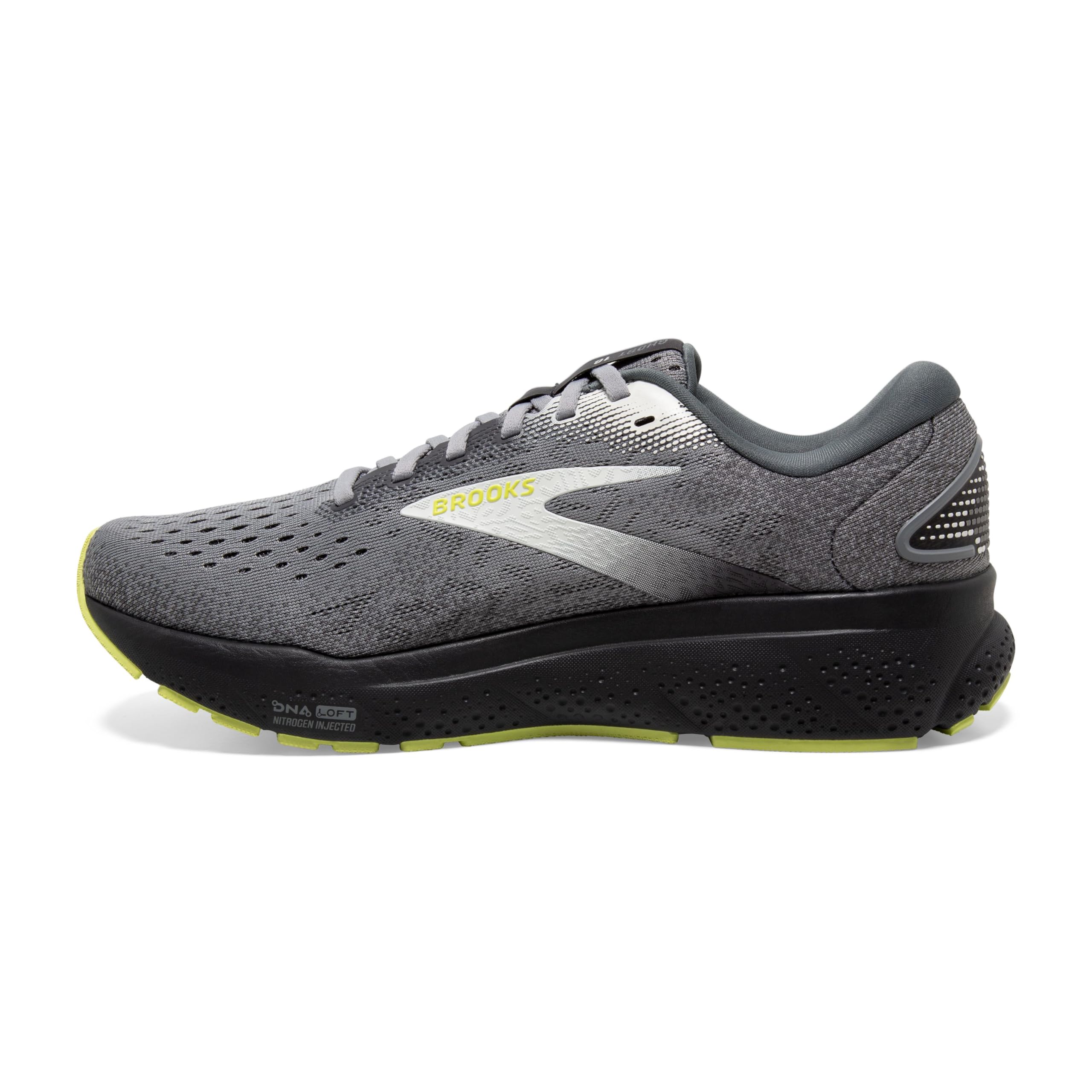 Brooks Men’s Ghost 16 Neutral Running Shoe - Primer/Grey/Lime - 9 X-Wide - Image 5