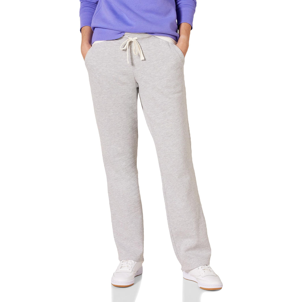 Amazon Essentials Women's Straight Leg Sweatpants with Drawstring for Women, Fleece - (Available in Plus Size), Light Grey Heather, Medium - Image 1