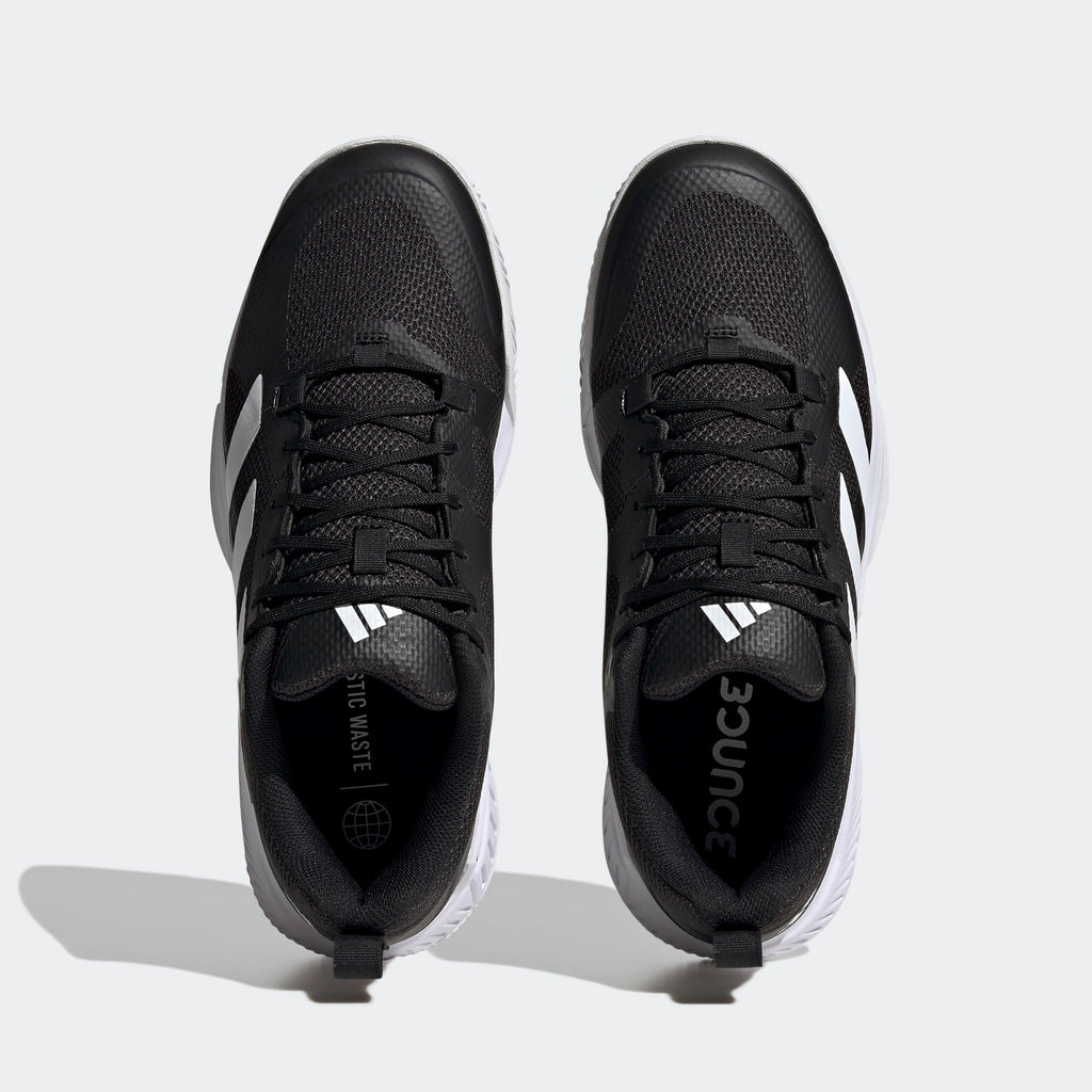 adidas Men's Court Team Bounce 2.0 Indoor Shoe, Black/White/Black, 13 - Image 4