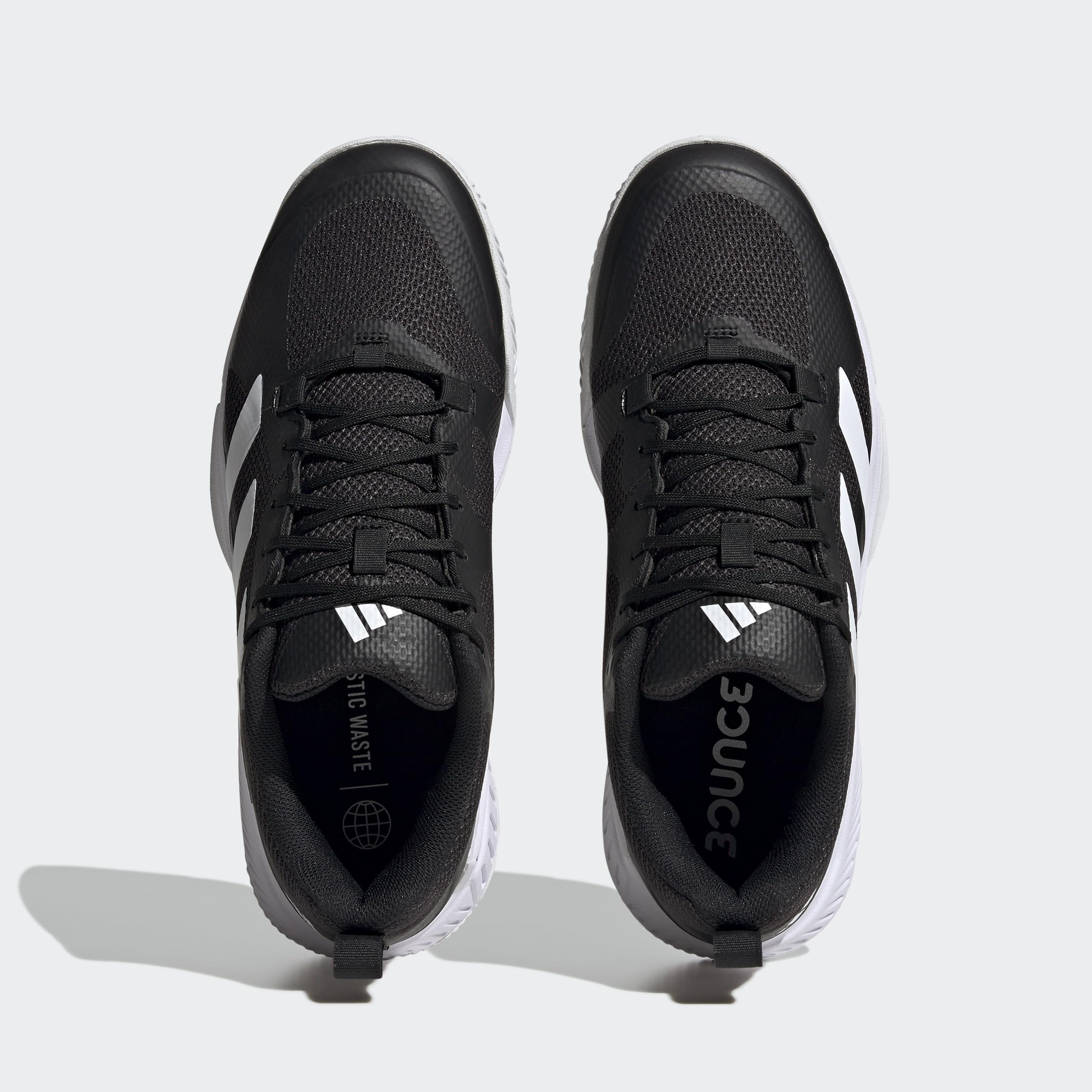 adidas Men's Court Team Bounce 2.0 Indoor Shoe, Black/White/Black, 13 - Image 4