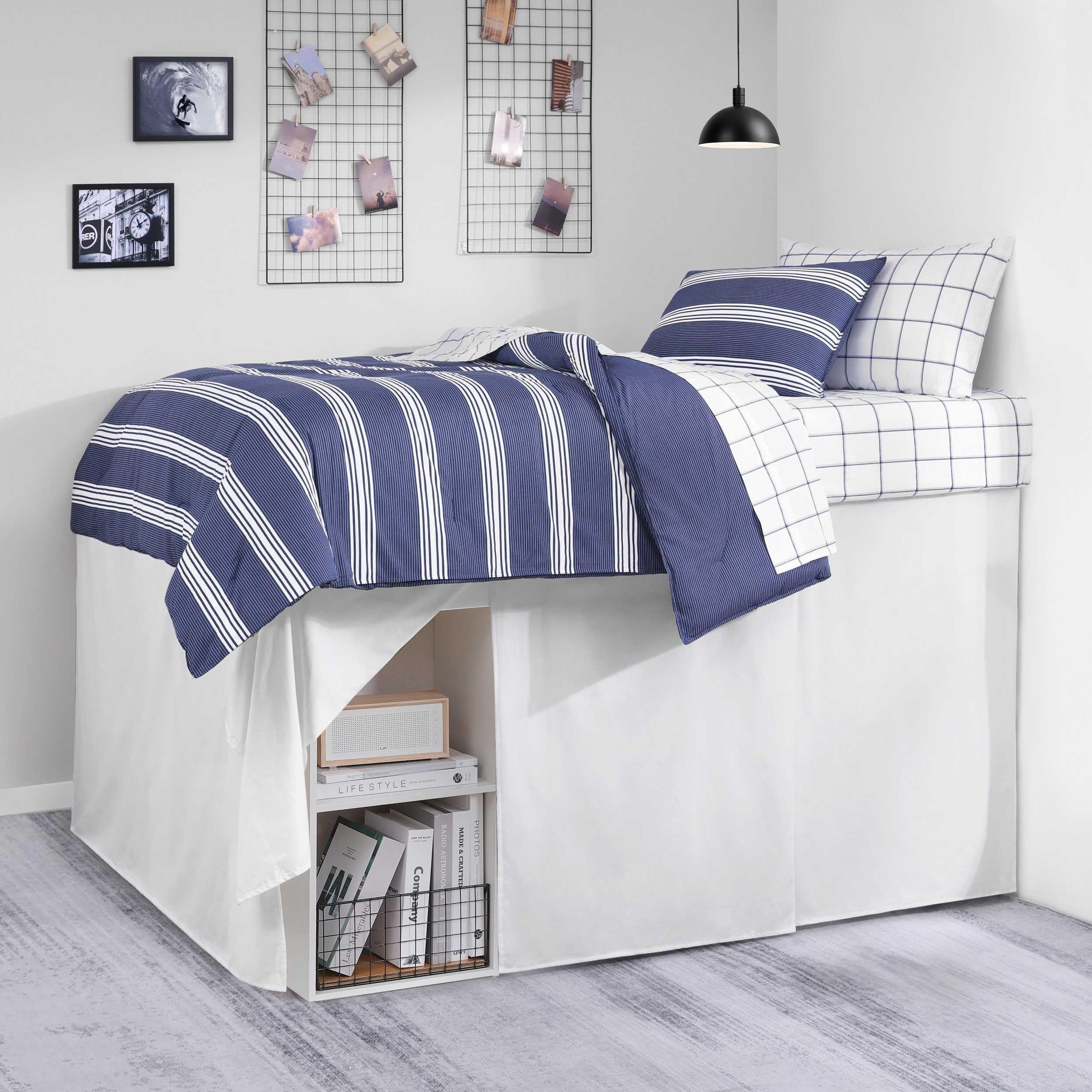 Nautica - Twin XL Size Bed Skirt, Prewashed 100% Cotton Twill with a 42" Drop, Split Corners & Reinforced Top Panel, Machine Washable Bedding (Solid White) - Image 1