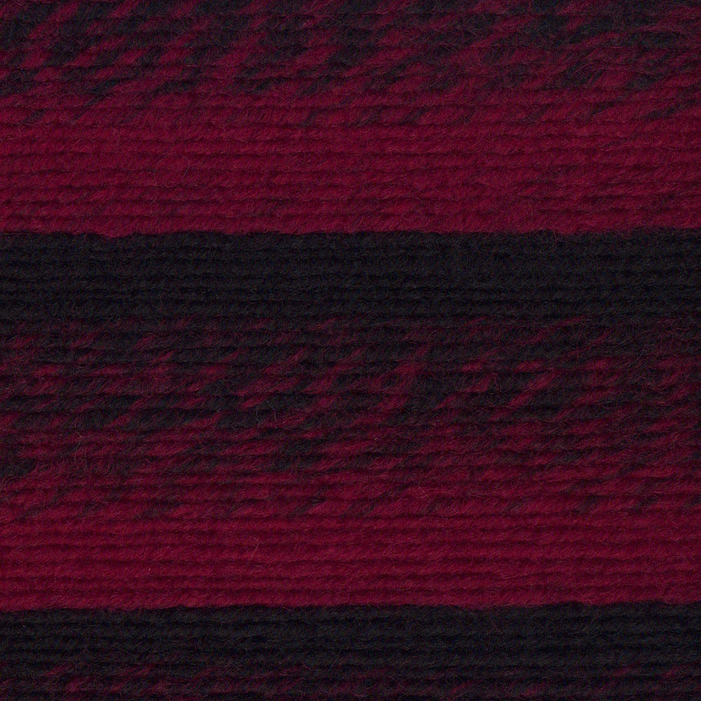 Lion Brand Yarn (1 Skein) Scarfie Bulky Yarn, Cranberry/Black