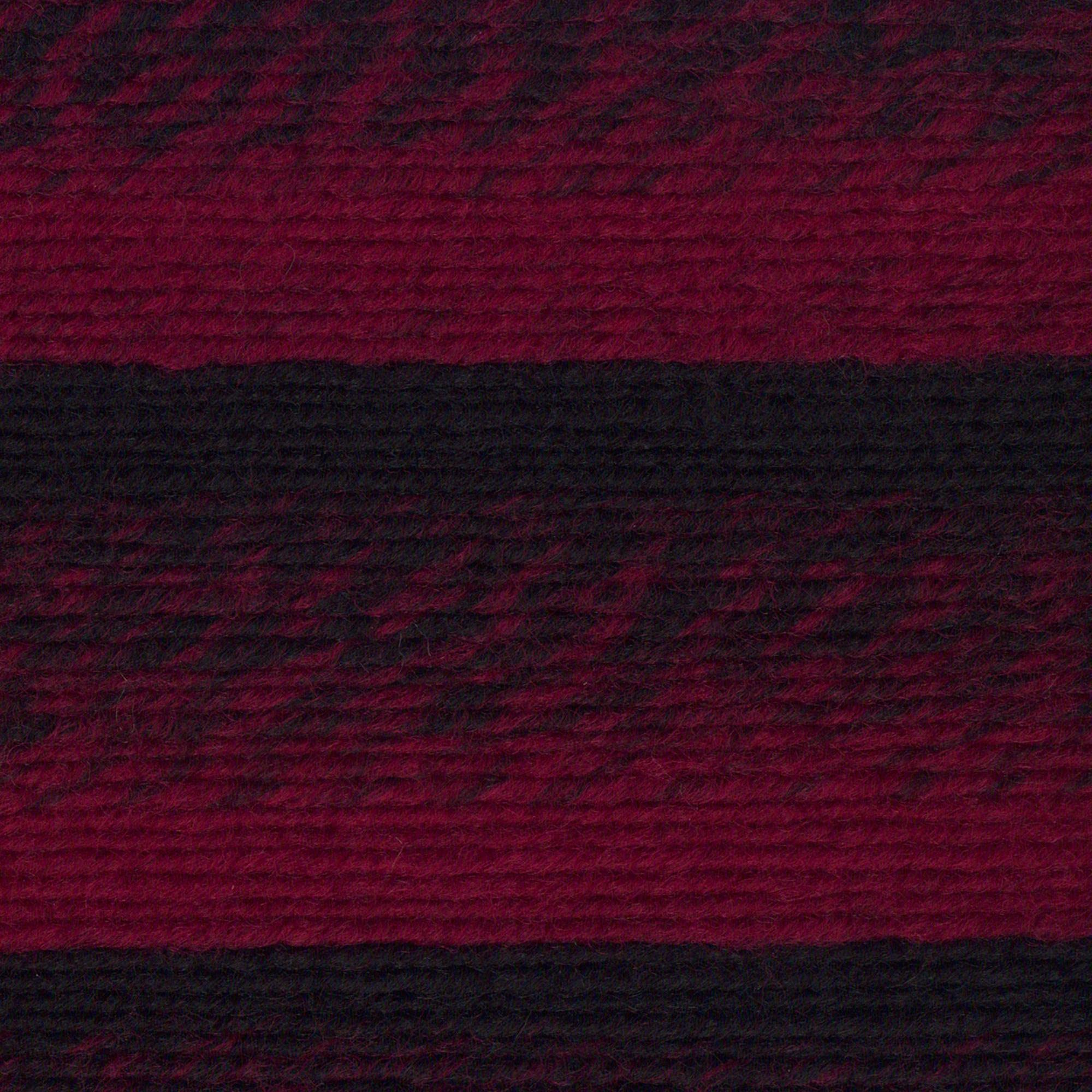 Lion Brand Yarn (1 Skein) Scarfie Bulky Yarn, Cranberry/Black