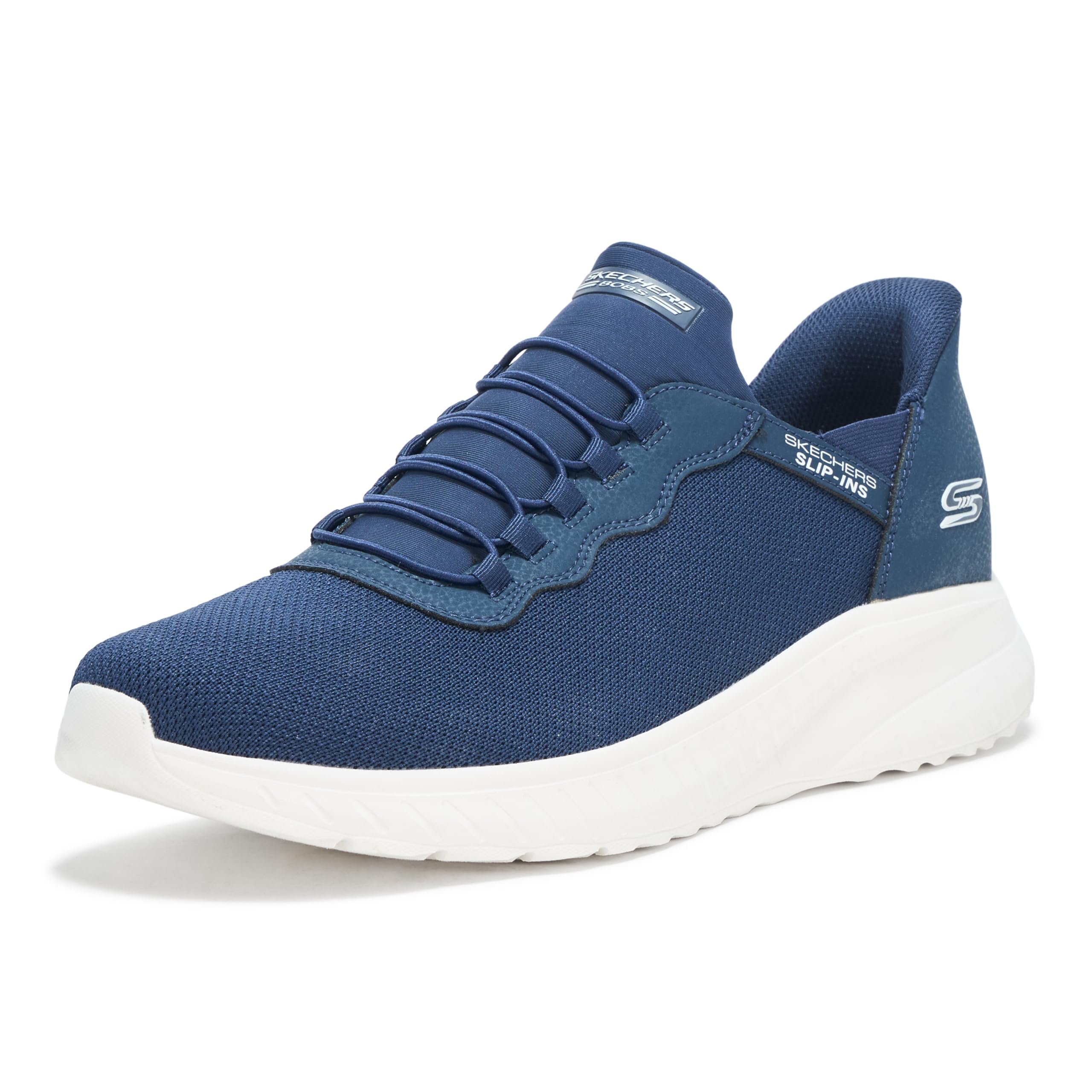 Skechers Men's Hands Free Slip-ins Bobs Squad Chaos-Daily Hype Sneaker, Navy, 10.5 Wide - Image 1