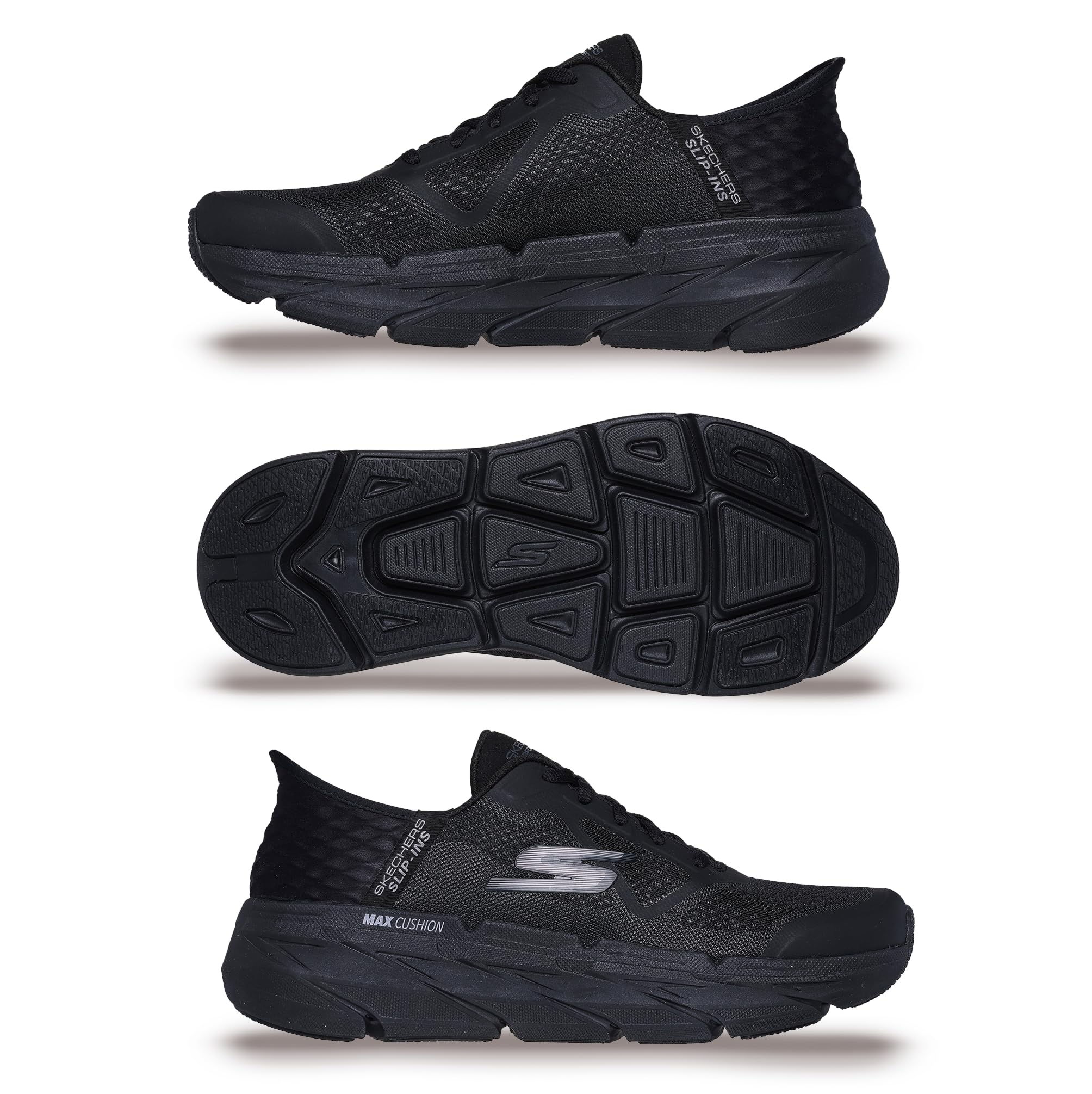 Men's Skechers Max Cushioning Slip-Ins 9 X-Wide Black Running Shoes