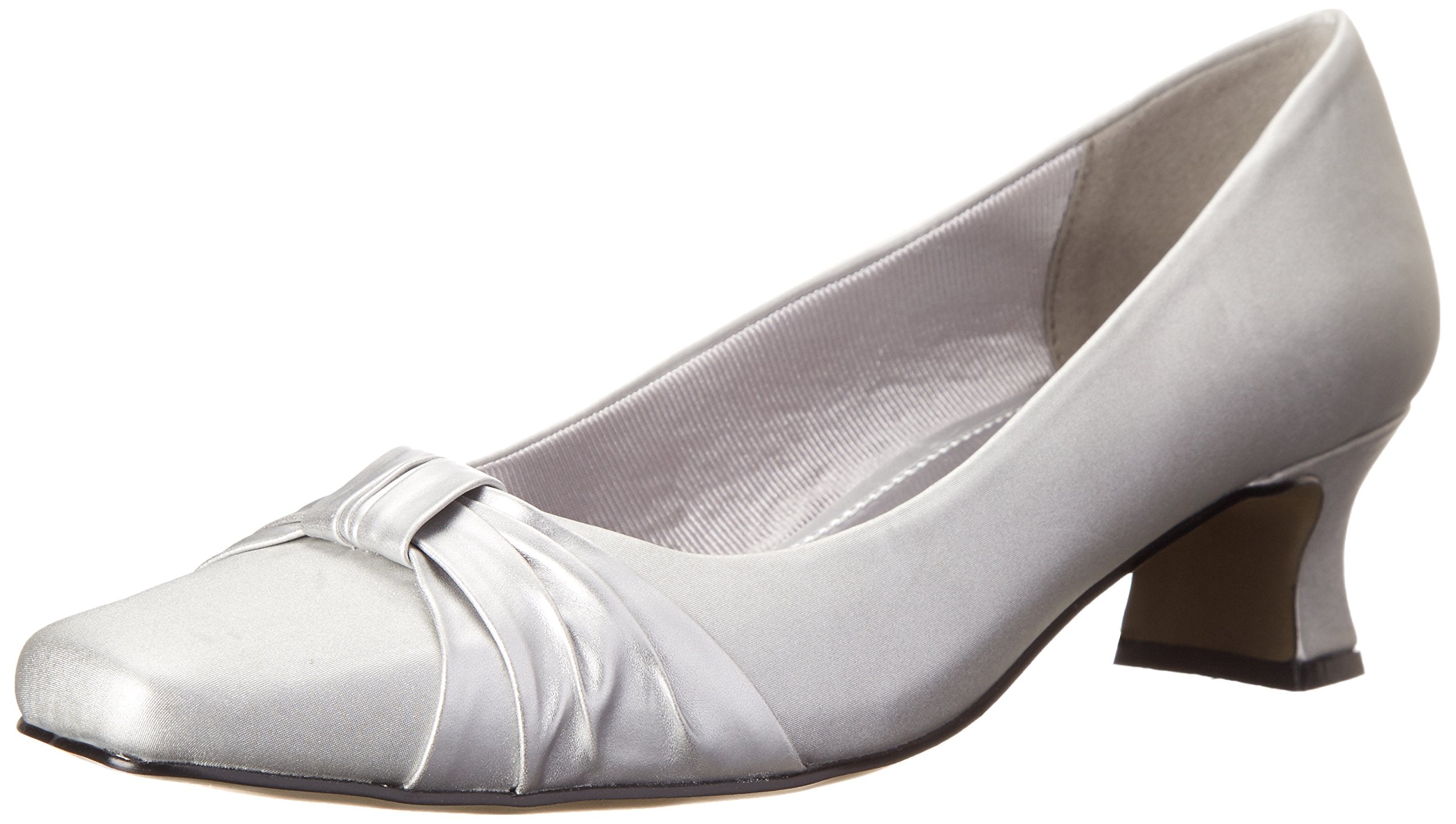 Easy Street Women's Waive Dress Pump,Silver Satin,8 W US - Image 1
