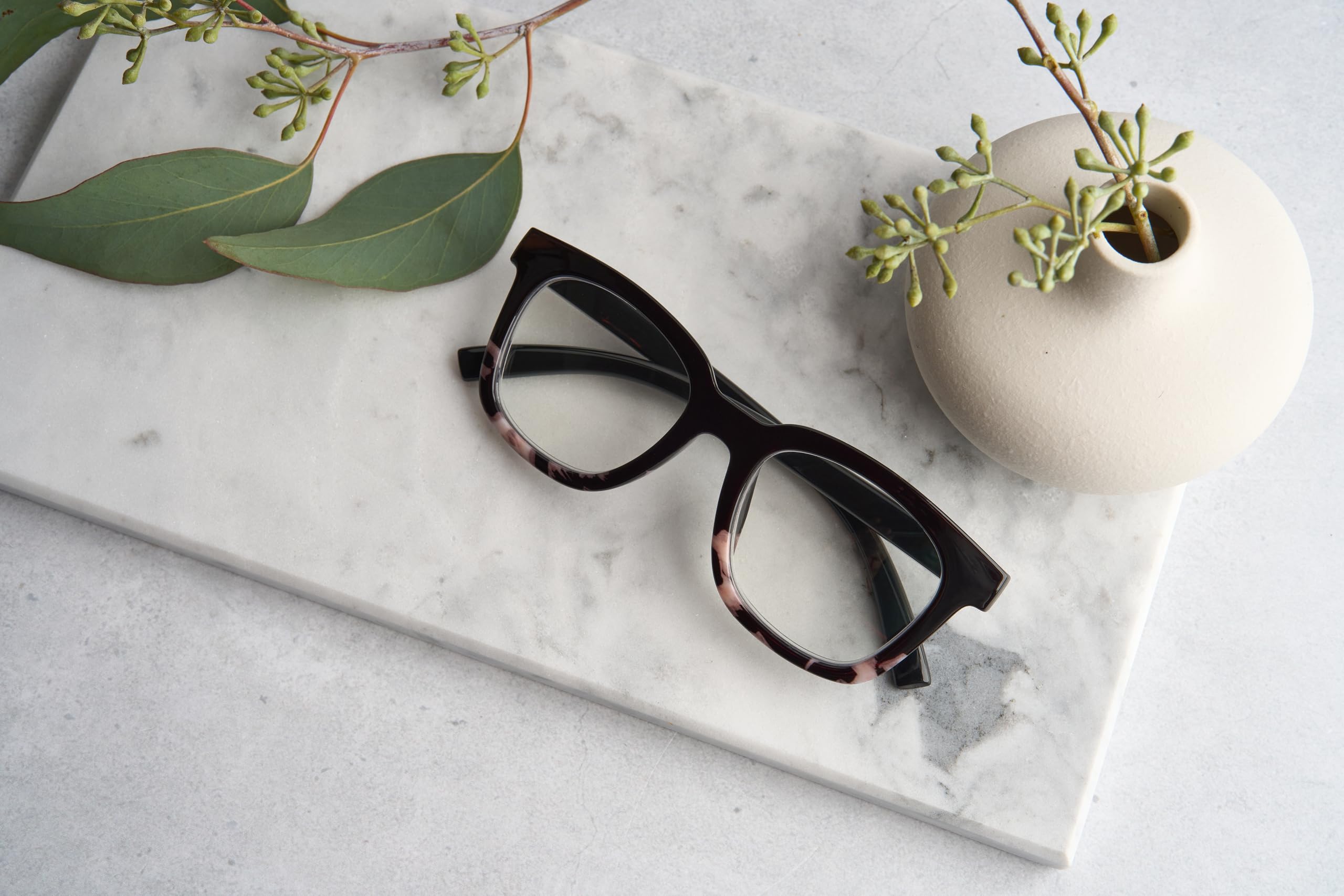 Peepers by PeeperSpecs Women's to The Max Square Reading Glasses, Black Marble, +2.75 - Image 4