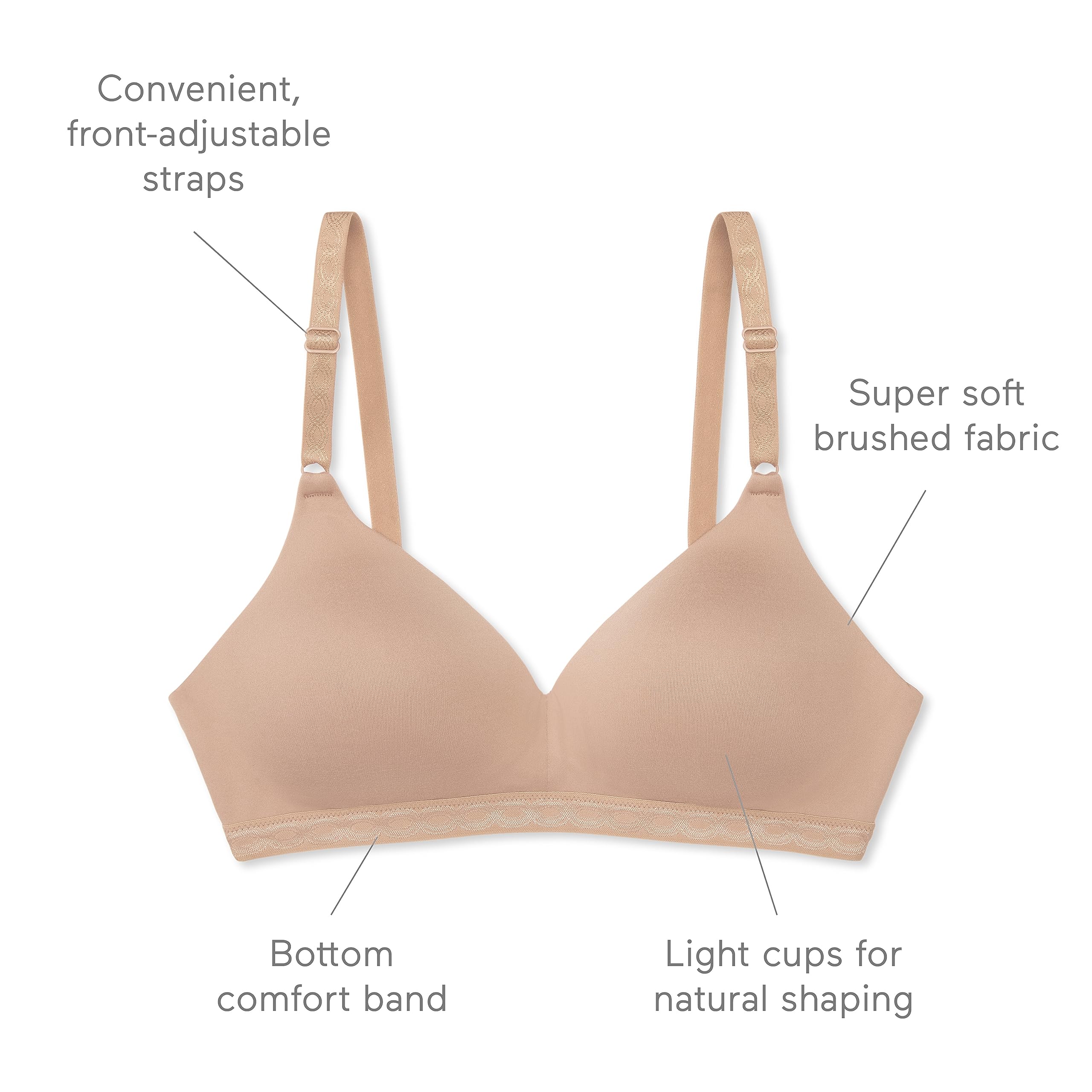 warner's Women's Cloud 9 Super Soft Wireless Lightly Lined Comfort Bra 1269, Toasted Almond, 36C - Image 5
