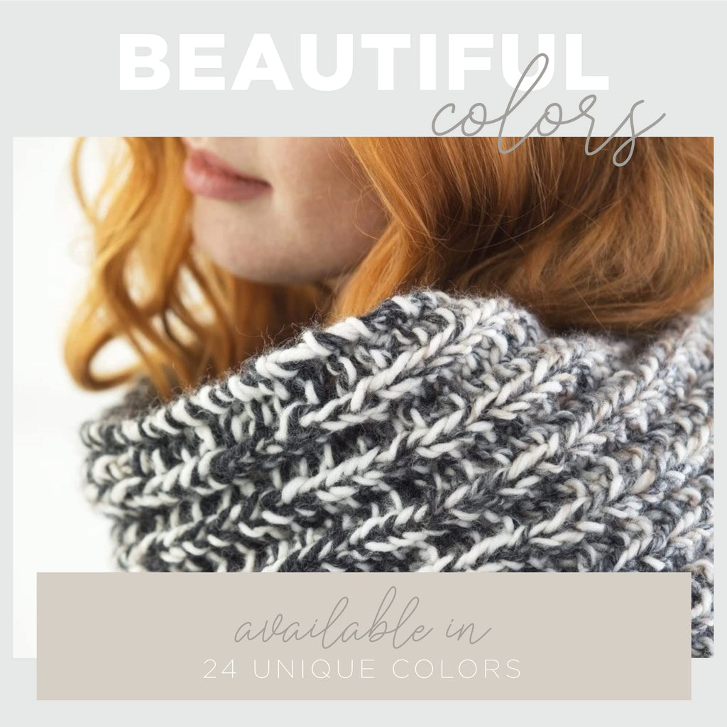 Lion Brand Yarn (1 Skein) Scarfie Bulky Yarn, Cranberry/Black