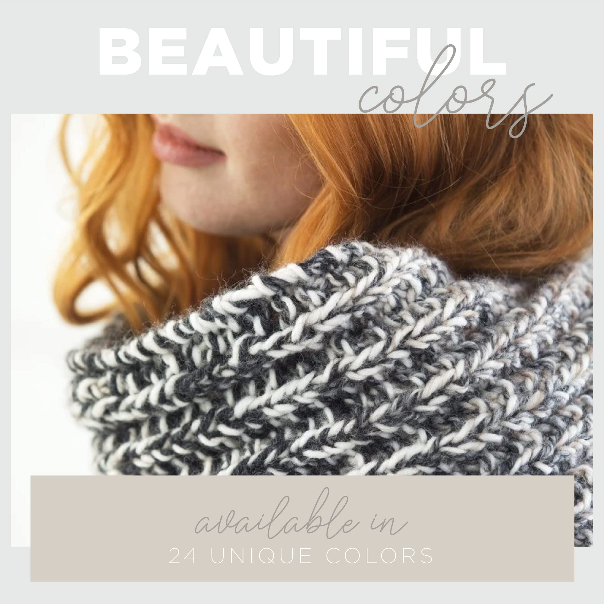 Lion Brand Yarn (1 Skein) Scarfie Bulky Yarn, Cranberry/Black