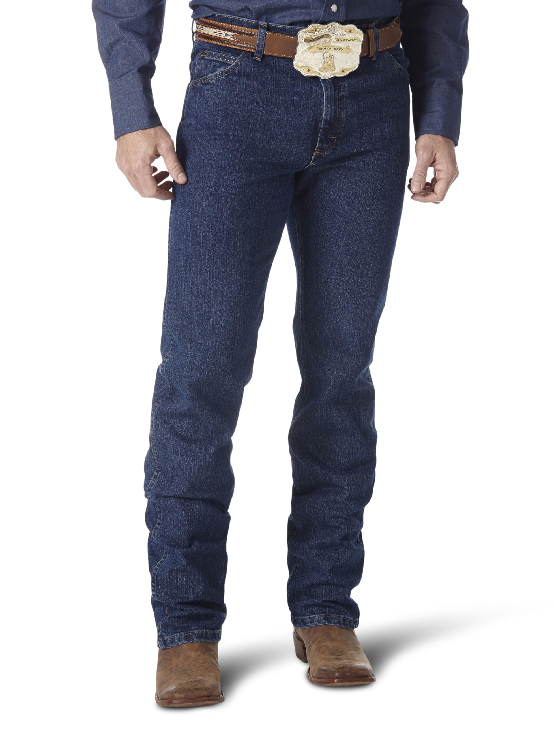 Premium Performance Cowboy Cut Regular Jean, Mid Stone, 40W x 32L - Image 1