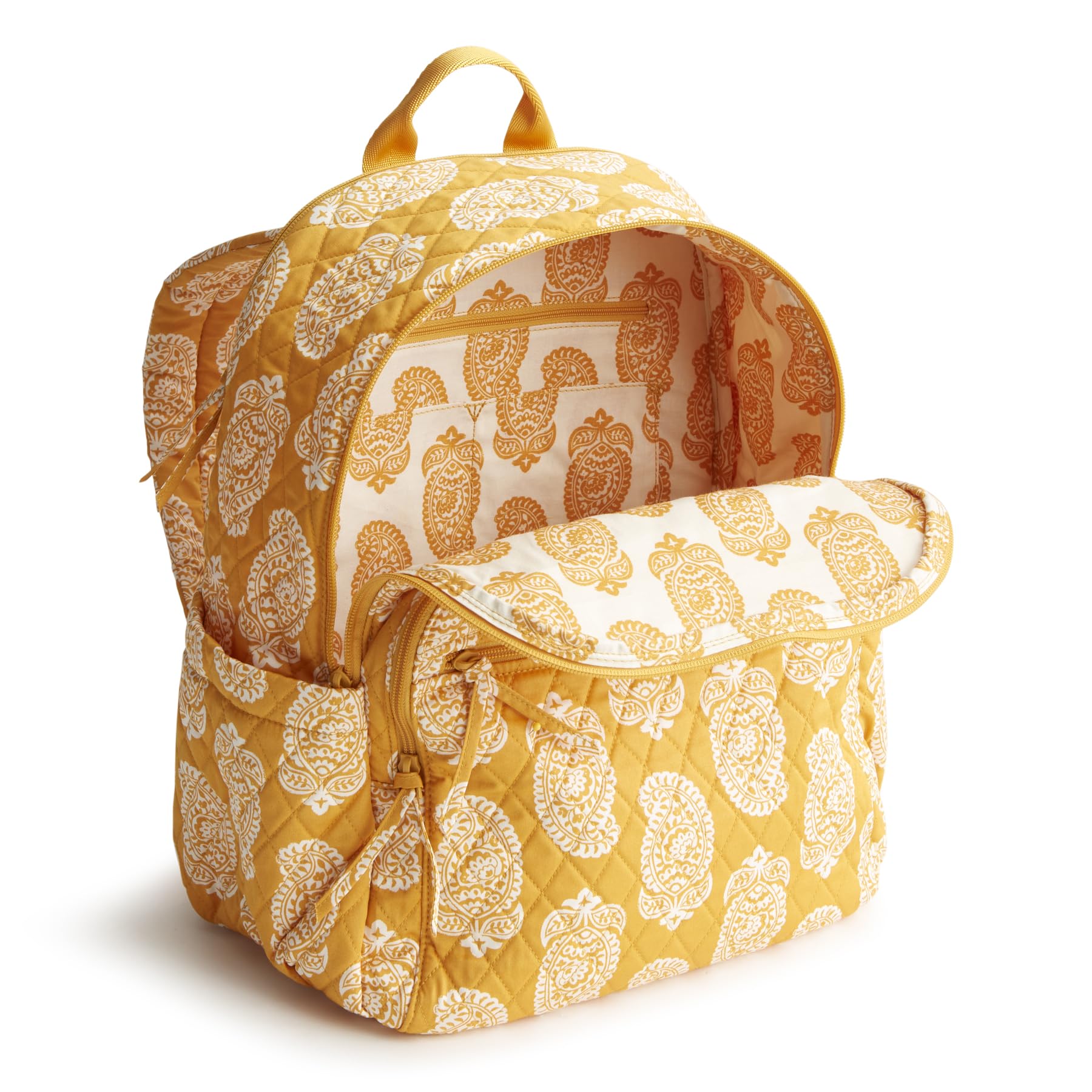 Vera Bradley Women's Bancroft Backpack - Premium Cotton, Iconic Paisley Sunflower, One Size - Image 3