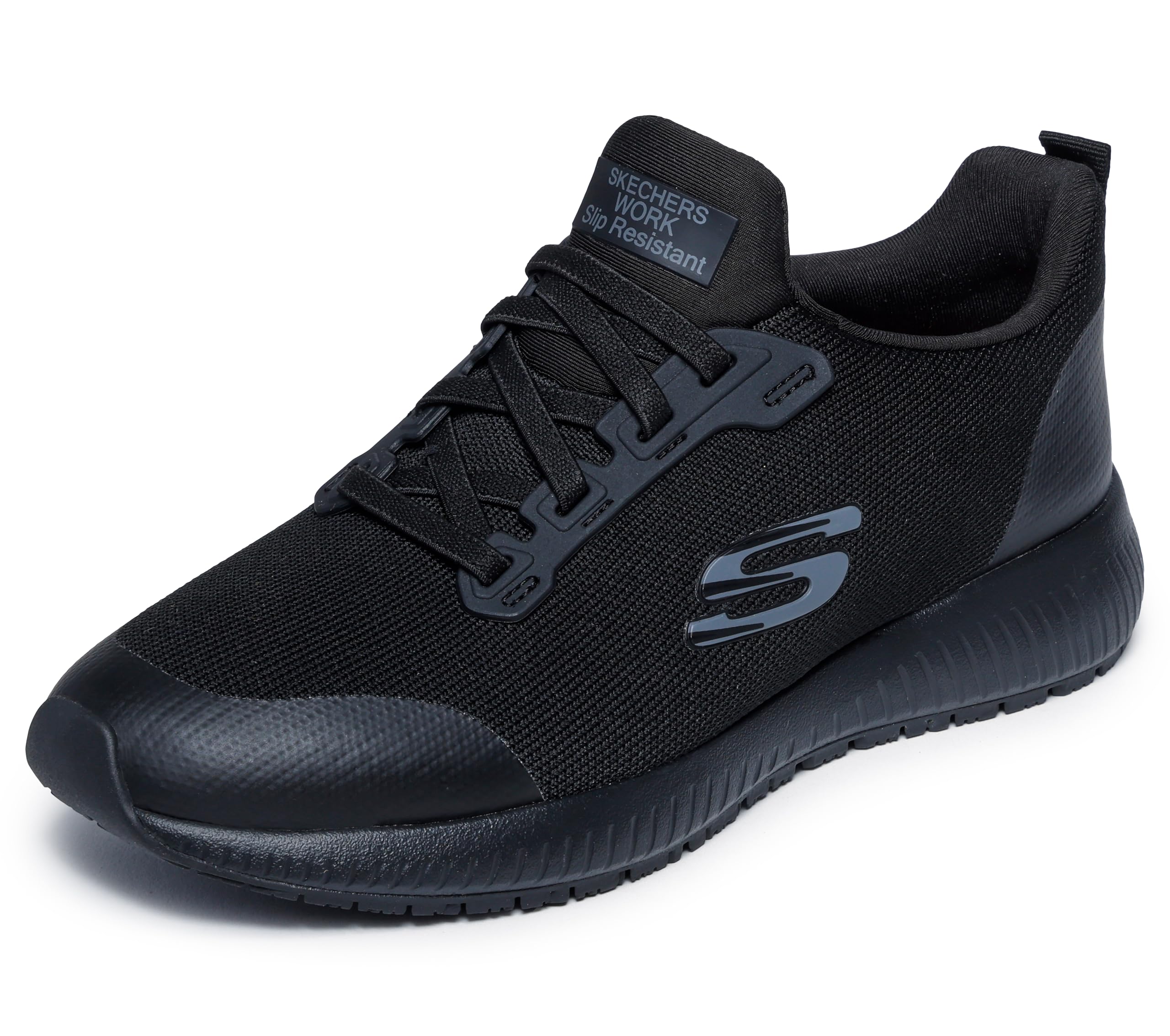 Skechers Women's Squad Sr Food Service Shoe, Black, 9 Wide - Image 1