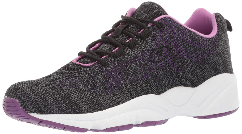 Propét womens Stability Fly Sneaker, Black/Berry, 8 Narrow US - Image 1