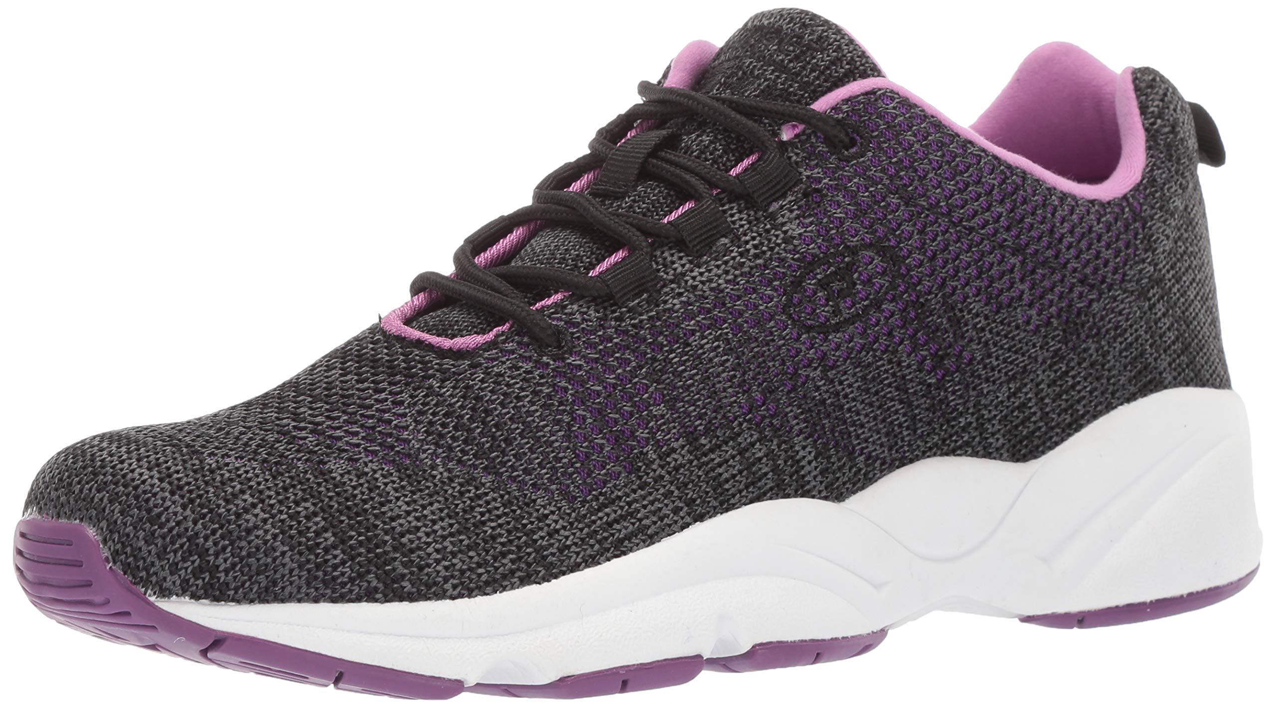 Propét womens Stability Fly Sneaker, Black/Berry, 8 Narrow US - Image 1