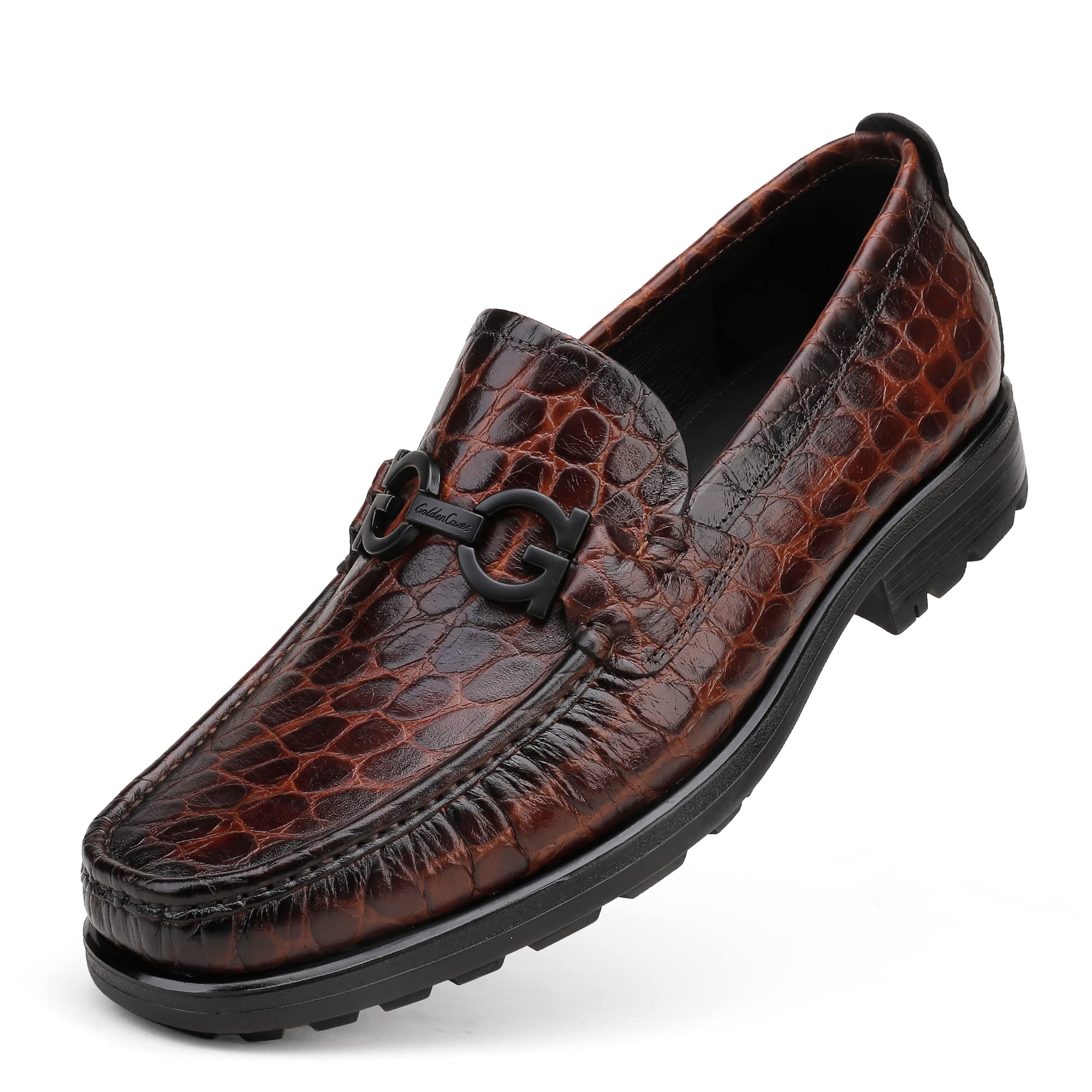 Mens Luxury Leather Penny Loafer, Fashion Comfort Dress Shoes Classical Handmade Slip on Loafer Shoes for Men (Brown) - Image 1