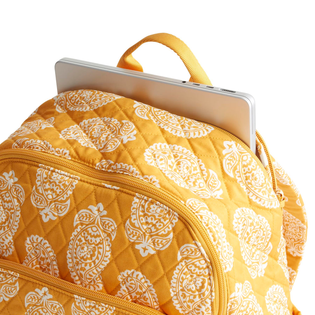 Vera Bradley Women's Bancroft Backpack - Premium Cotton, Iconic Paisley Sunflower, One Size - Image 5