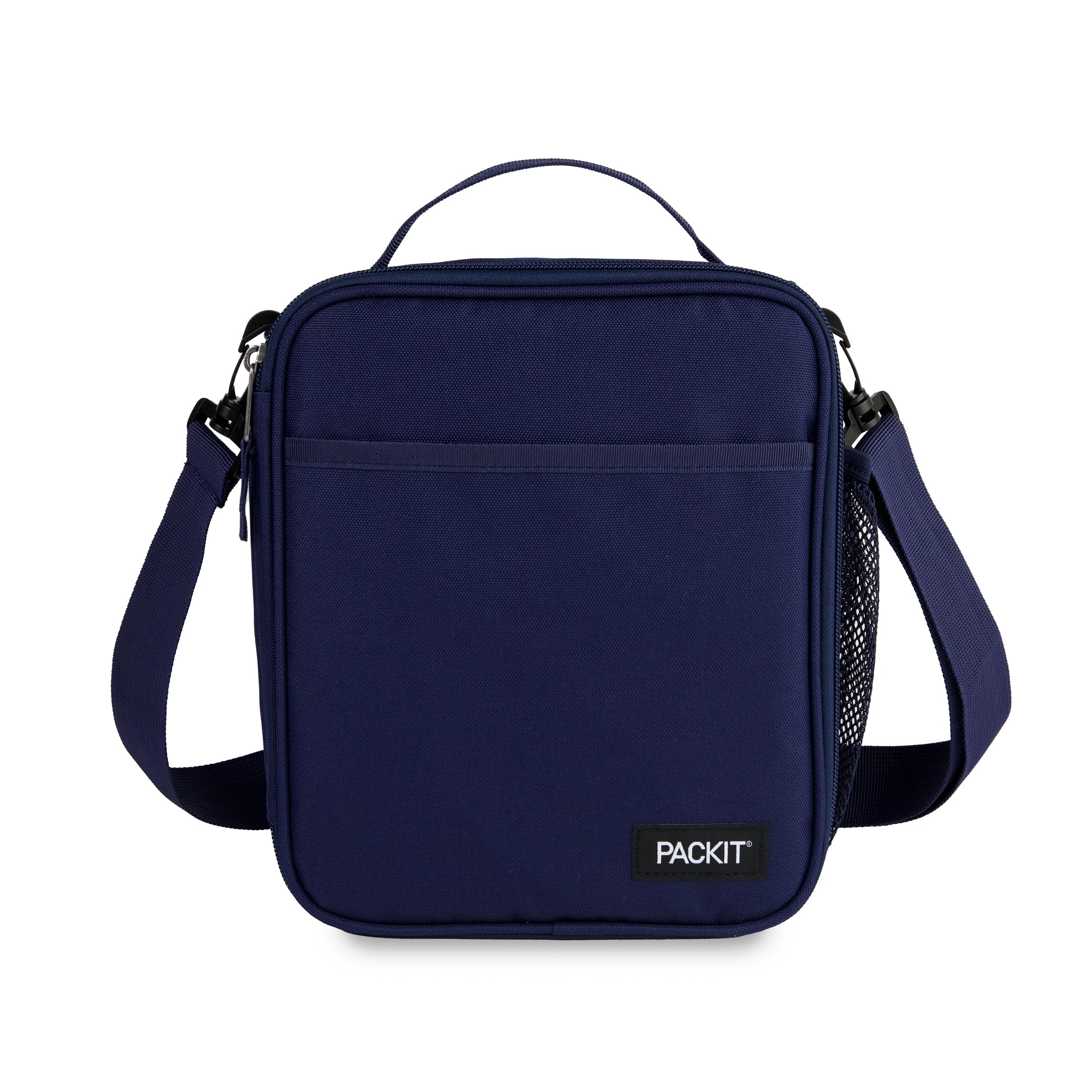 PackIt Freezable Crossbody Lunch Box, Midnight Navy, Built with ECOFREEZE Technology, Fully Freezable, Collapsible, Reusable, With Top Handle, Front Slip Pocket. Effortlessly Carry, Fresh Every Time - Image 1