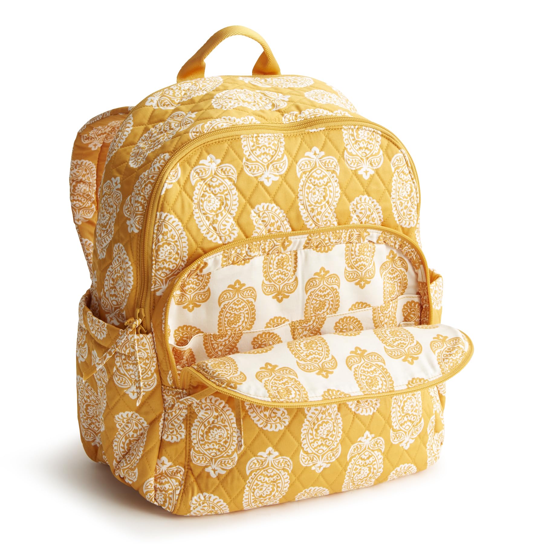 Vera Bradley Women's Bancroft Backpack - Premium Cotton, Iconic Paisley Sunflower, One Size - Image 4