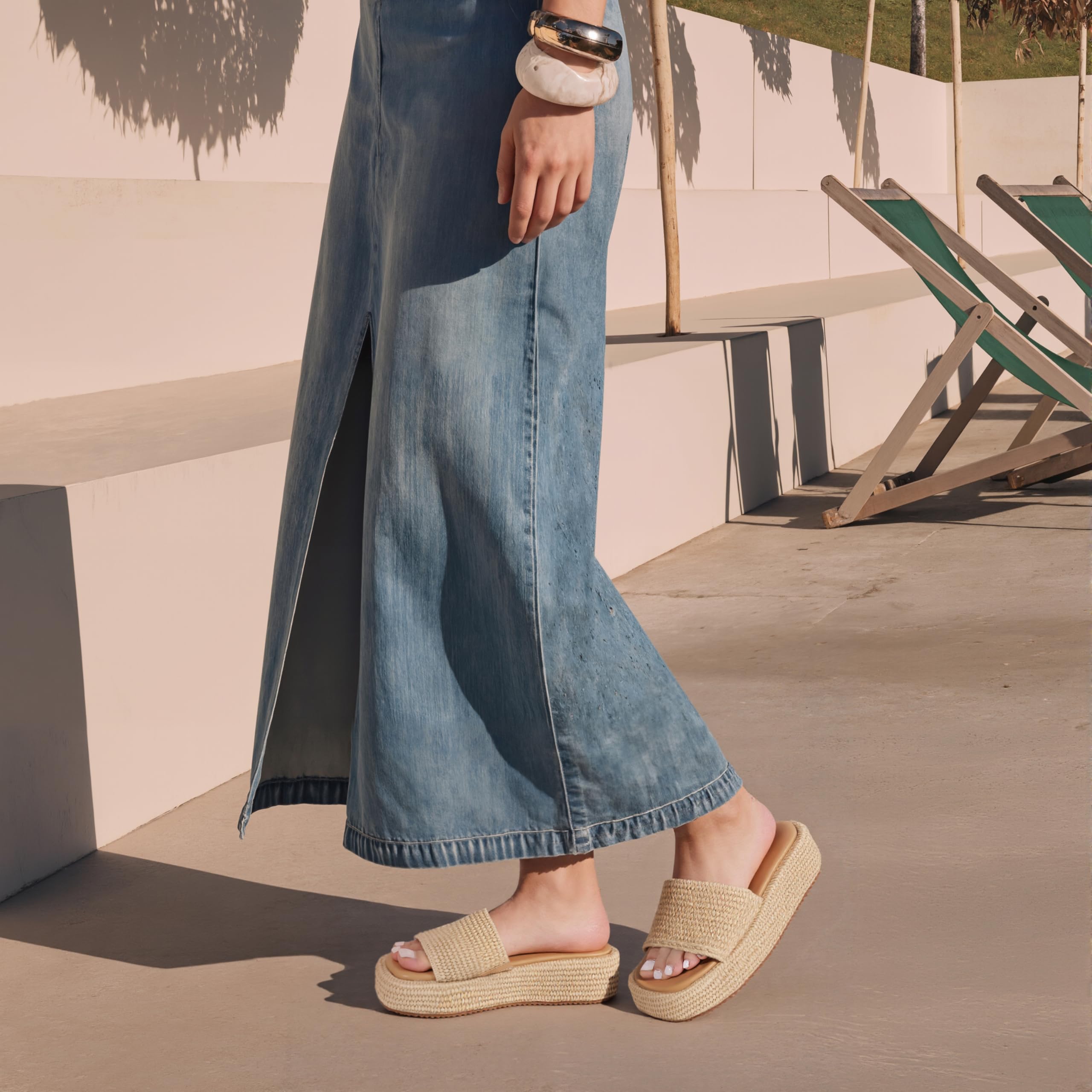 EQAUDES Platform Wedge Espadrille Sandals for Women Summer Beach Outdoor Straw Raffia Sandal Comfortable Brown Vacation Sandals for Women - Image 7