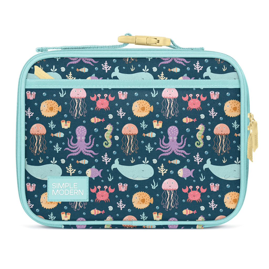 Simple Modern Kids Lunch Box for School | Reusable Insulated Lunch Bag for Toddler, Girl, and Boy | Meal Containers with Exterior & Interior Pockets | Hadley Collection | Under the Sea - Image 1