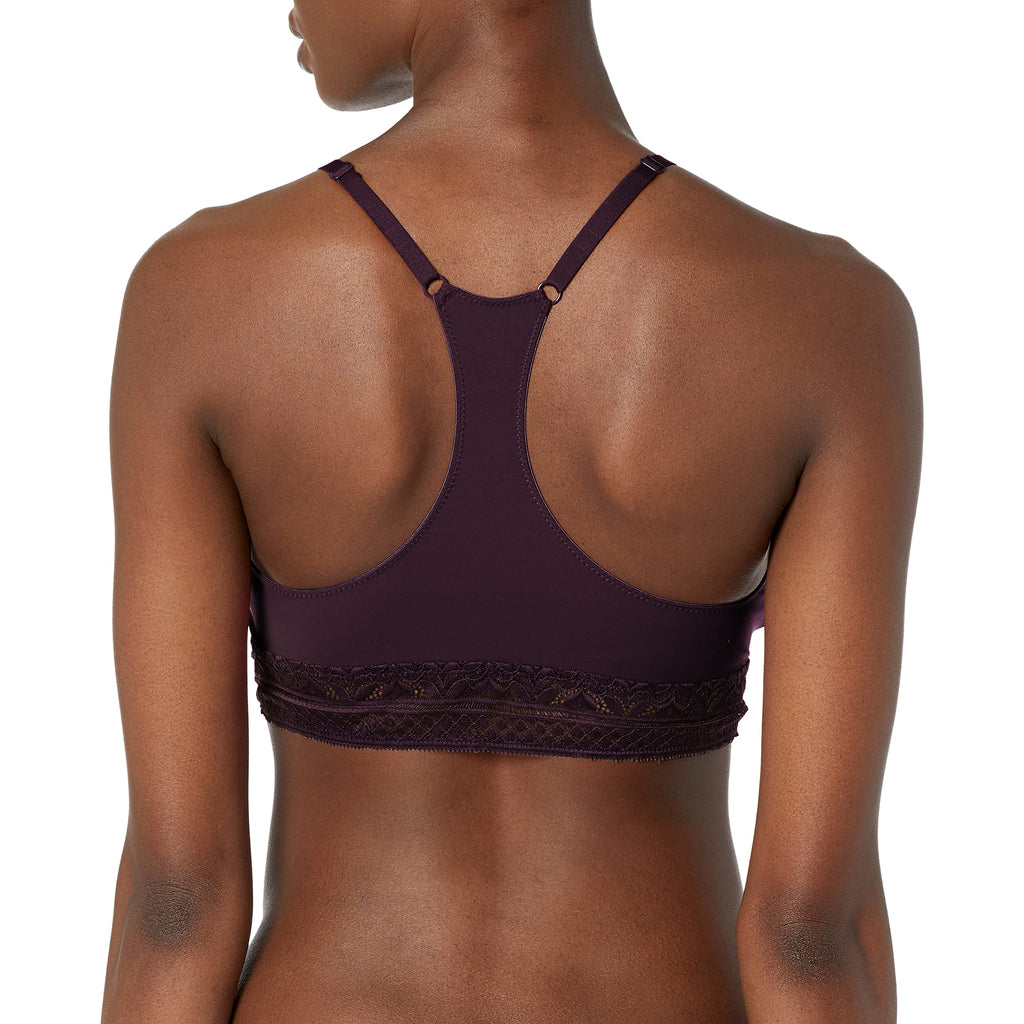 Bali womens Comfort Revolution Longline Wirefree Bralette With Lace Df6594 Bra, Blackberry Jam, Medium US - Image 2