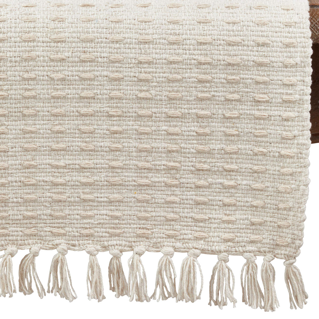 SARO LIFESTYLE Dashed Woven Table Runner, 16"x54", Natural - Image 3