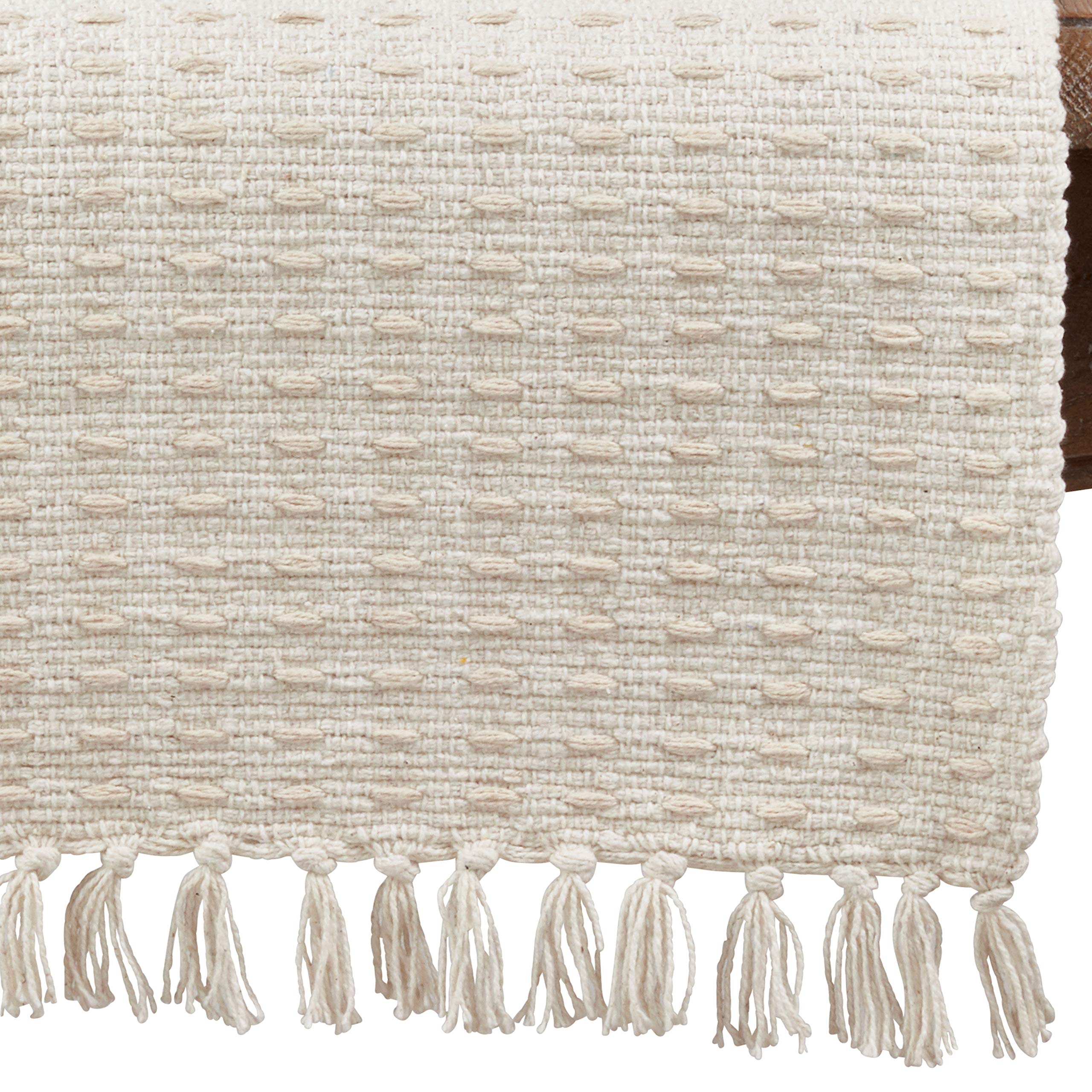 SARO LIFESTYLE Dashed Woven Table Runner, 16"x54", Natural - Image 3