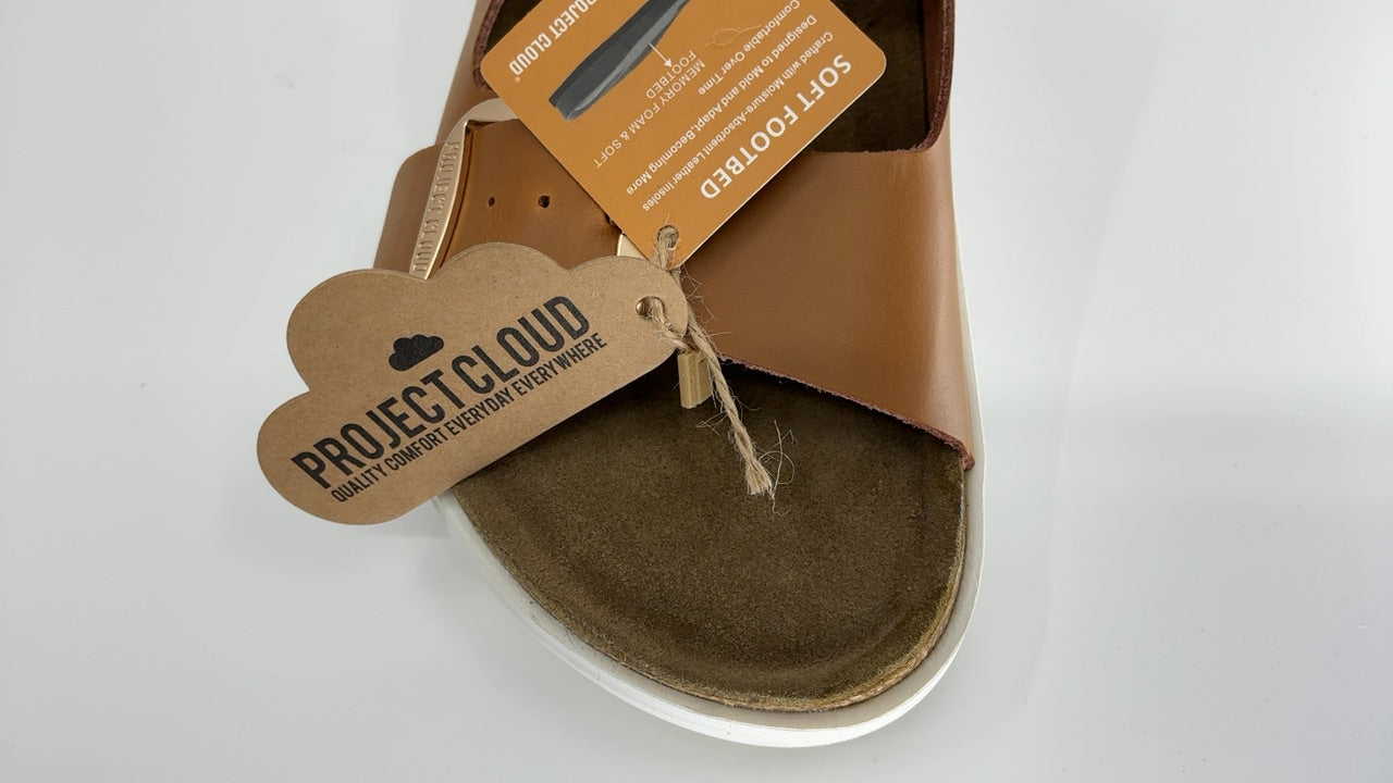 Project Cloud Genuine Leather Platform Sandals Women Footwear - Wedge Chunky Sandals Womens sandals with Memory Foam Insole and Cork Footbed (GREECECHUNKY,TAN, 10) - Image 3