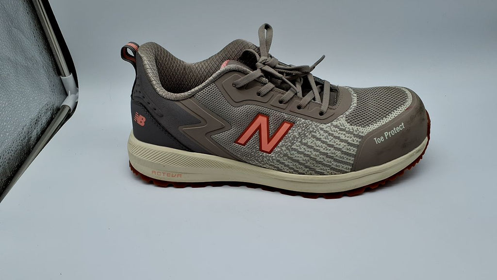 New Balance Women's Speedware Composite Toe Shoe - Slip Resistant, Puncture Resistant, Electrical Hazard, Beige/Desert Flower, 9.5 Wide - Image 1