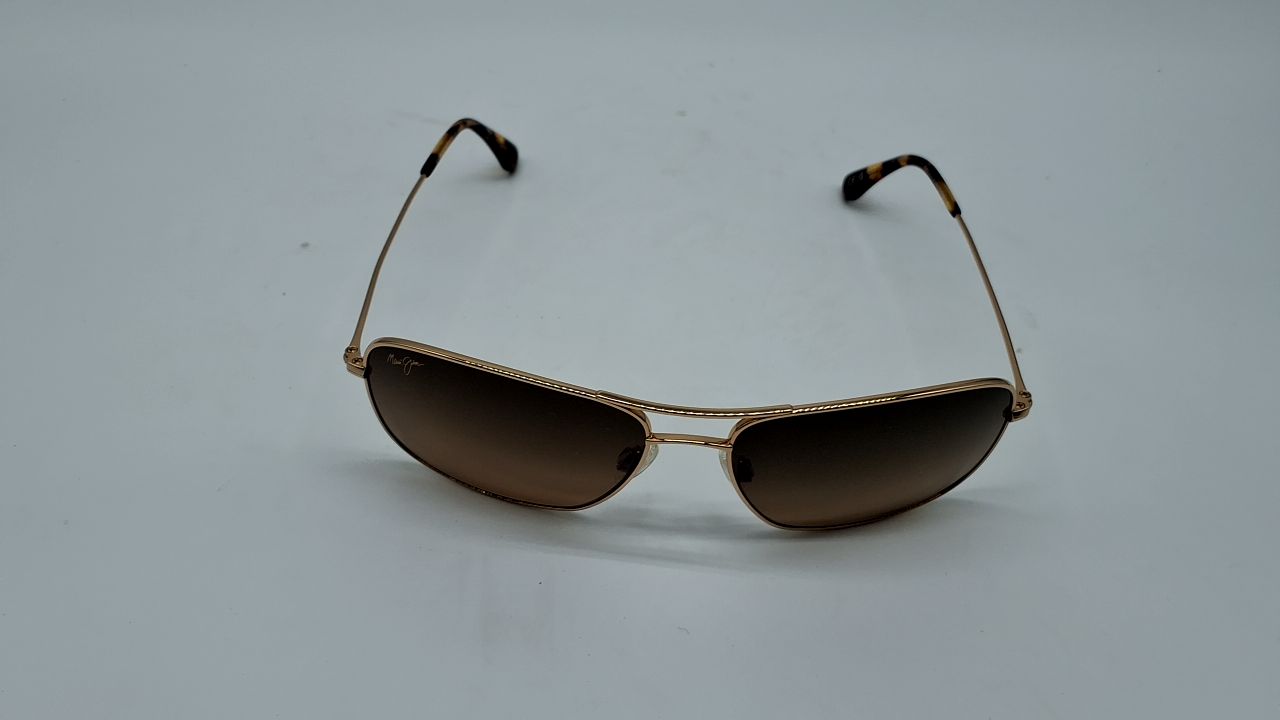 Maui Jim Men's and Women's Wiki Wiki Polarized Aviator Sunglasses, Gold/HCL® Bronze, Medium - Image 1