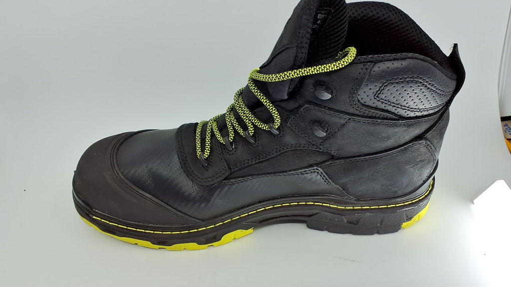 Wolverine Men's Overpass 6" Mid Composite Toe Waterproof Work Boot Construction, Black/Lime, 13 X-Wide - Image 2