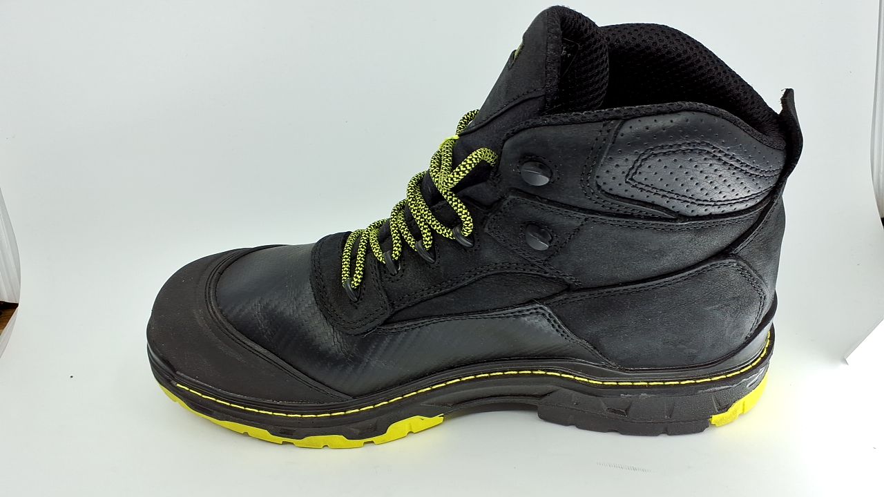 Wolverine Men's Overpass 6" Mid Composite Toe Waterproof Work Boot Construction, Black/Lime, 13 X-Wide - Image 5