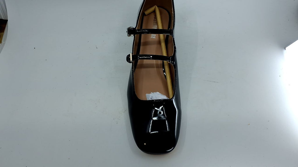 CUSHIONAIRE Twiggy Mary Jane Chunky Heels for Women | Vegan Patent Leather Closed Toe with Double Strap | Comfortable Dress Shoes for Women | Memory Foam | Black 8.5W - Image 3