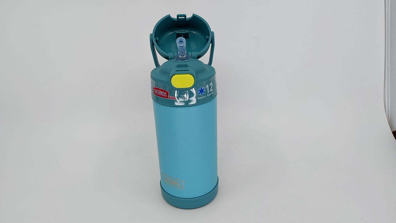 THERMOS FUNTAINER Water Bottle with Straw - 12 Ounce - Kids Stainless Steel Vacuum Insulated Water Bottle with Lid, Blue/Green - Image 4
