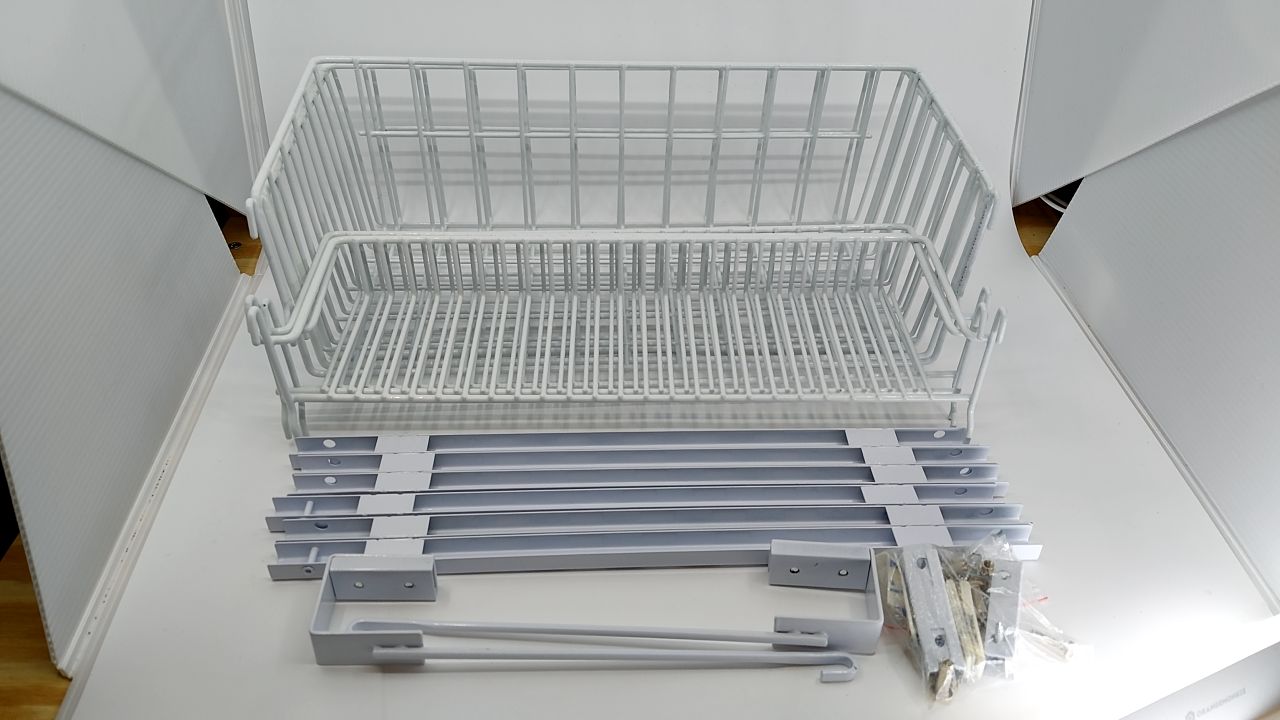 Smart Design Over The Door Pantry Organizer Rack with 6 Adjustable Shelves - Steel Metal Wire Baskets and Frame - Hanging - Wall Mountable - Cans, Spice, Storage, Closet, Bathroom, Kitchen - White - Image 3