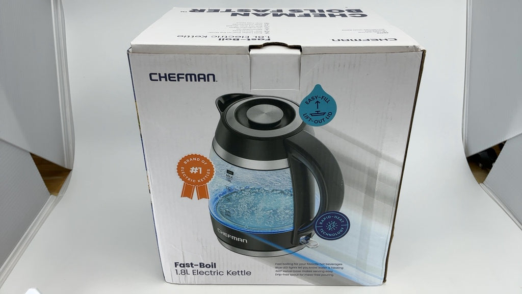 Chefman Electric Kettle, 1.8L 1500W, Hot Water Boiler, Removable Lid for Easy Cleaning, Auto Shut Off, Boil-Dry Protection, Stainless Steel Filter, BPA Free, Borosilicate Glass Electric Tea Kettle - Image 6