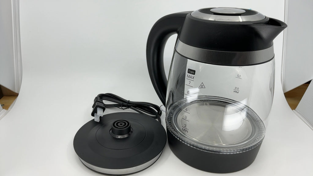 Chefman Electric Kettle, 1.8L 1500W, Hot Water Boiler, Removable Lid for Easy Cleaning, Auto Shut Off, Boil-Dry Protection, Stainless Steel Filter, BPA Free, Borosilicate Glass Electric Tea Kettle - Image 9