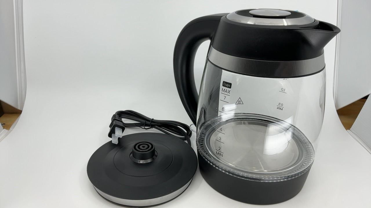 Chefman Electric Kettle, 1.8L 1500W, Hot Water Boiler, Removable Lid for Easy Cleaning, Auto Shut Off, Boil-Dry Protection, Stainless Steel Filter, BPA Free, Borosilicate Glass Electric Tea Kettle - Image 9