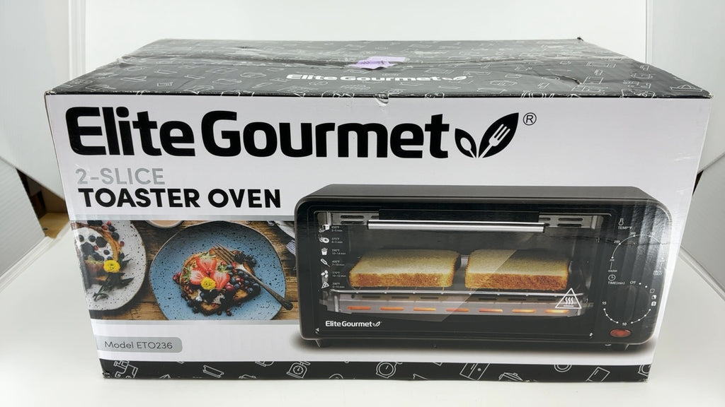 Elite Gourmet ETO236 Personal Compact 2 Slice Countertop Toaster Oven with 15 Minute Timer & Adjustable Temperature, Bake, Broil, & Toast, Black - Image 6