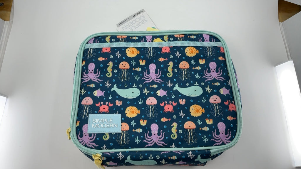 Simple Modern Kids Lunch Box for School | Reusable Insulated Lunch Bag for Toddler, Girl, and Boy | Meal Containers with Exterior & Interior Pockets | Hadley Collection | Under the Sea - Image 4