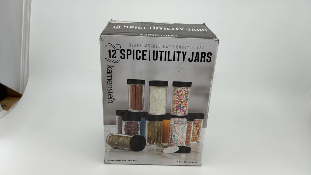 Kamenstein 5244227 Empty Jars With Black Cap, Set Of 12, 3-Ounce - Image 2