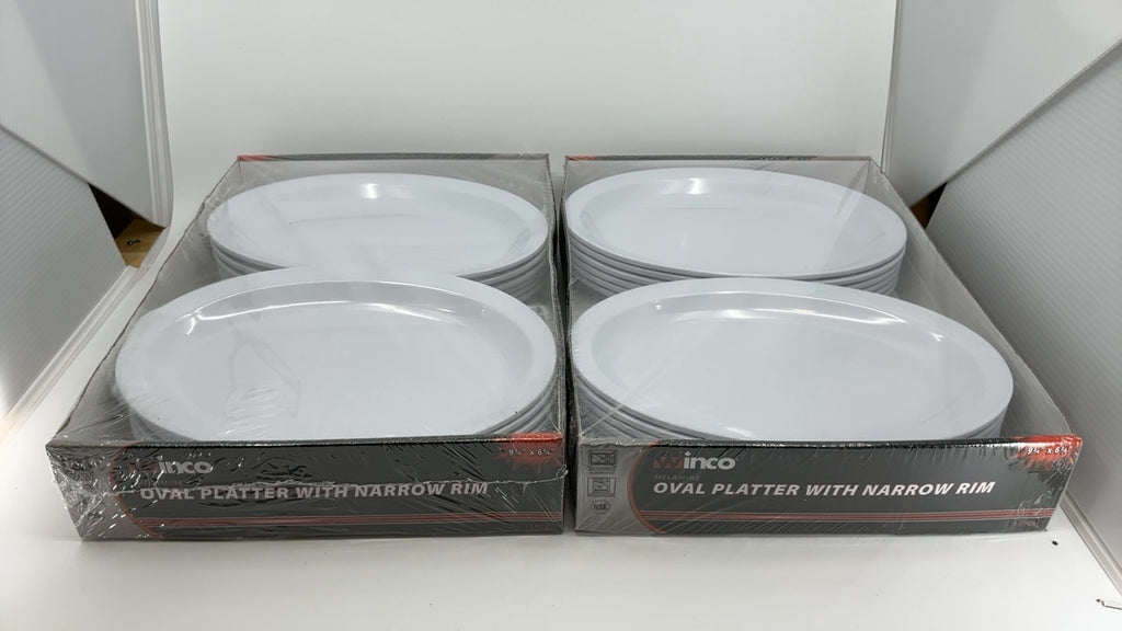 Winco MMPO-96W Oval Melamine Platter, 9.75-Inch by 6.75-Inch, White (1 Dozen Pack) - Image 4